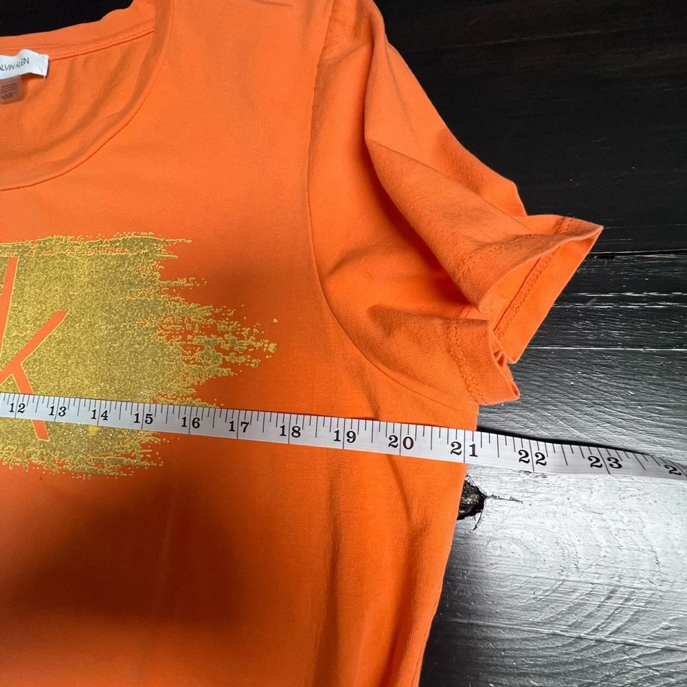 Calvin Klein Orange Midi Dress with Gold Accent - Picture 4 of 8